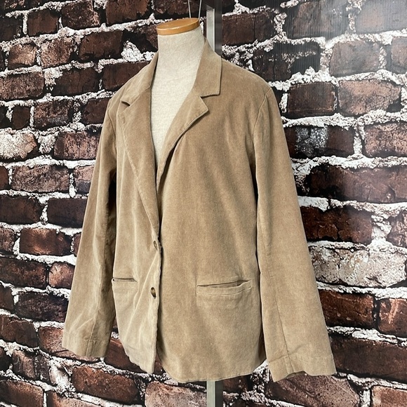 Xirena Jacket Women's Large Tan Corduroy Buttons Collared Blazer - Picture 6 of 15